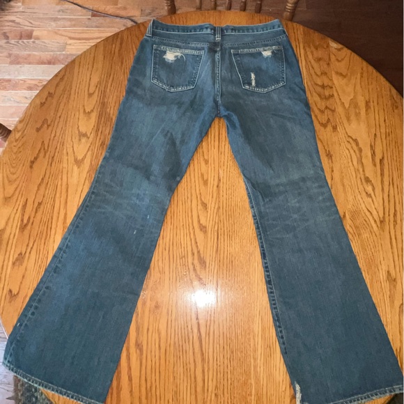 Vintage Gap original low-rise flare, distressed jeans. 10 regular. Gently worn. - Picture 2 of 5